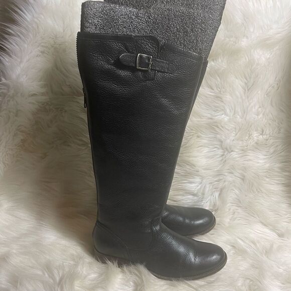 Frye Pippa 77007 Leather Black tall boots Back Zipper Size 6.5B - Picture 2 of 13